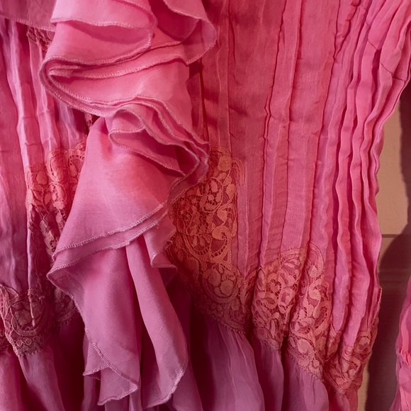 Andrea Rosati Pink Ribbed Ruffled Blouse - Picture 3 of 4